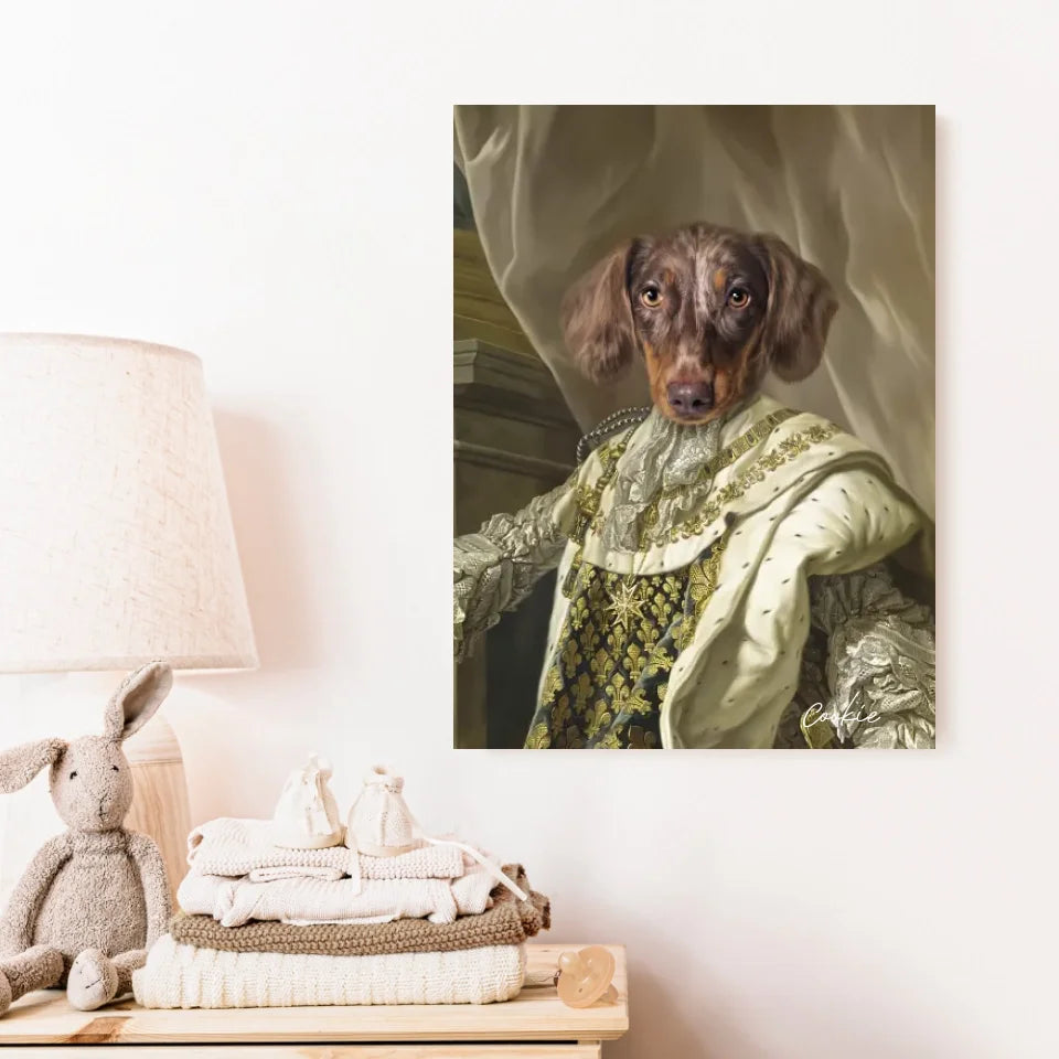 Tableau Animaux Portrait Personnalisé Renaissance Roi Louis XVI de France