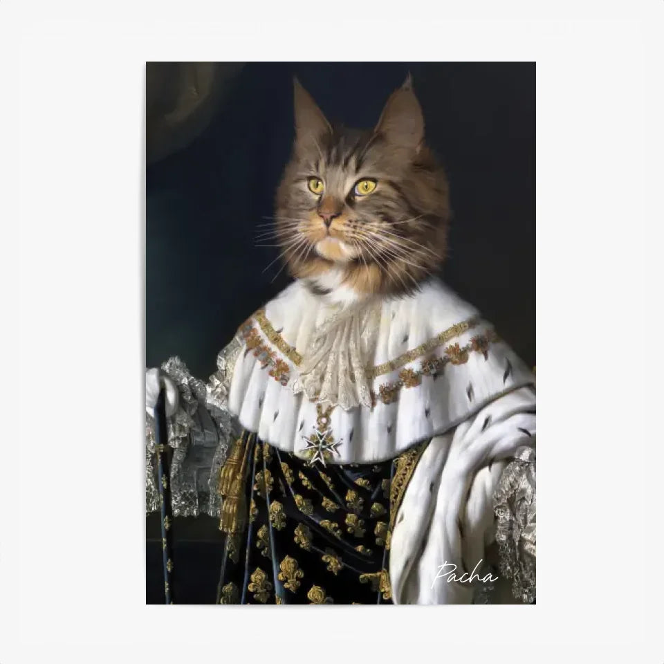 Tableau Animaux Portrait Personnalisé Renaissance Roi Louis XVIII de France
