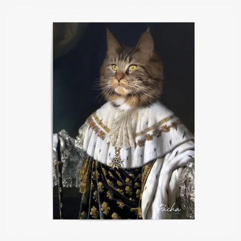 Tableau Animaux Portrait Personnalisé Renaissance Roi Louis XVIII de France