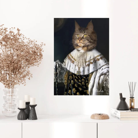 Tableau Animaux Portrait Personnalisé Renaissance Roi Louis XVIII de France