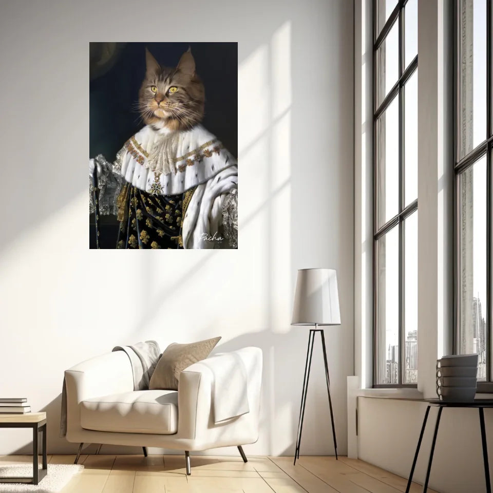 Tableau Animaux Portrait Personnalisé Renaissance Roi Louis XVIII de France