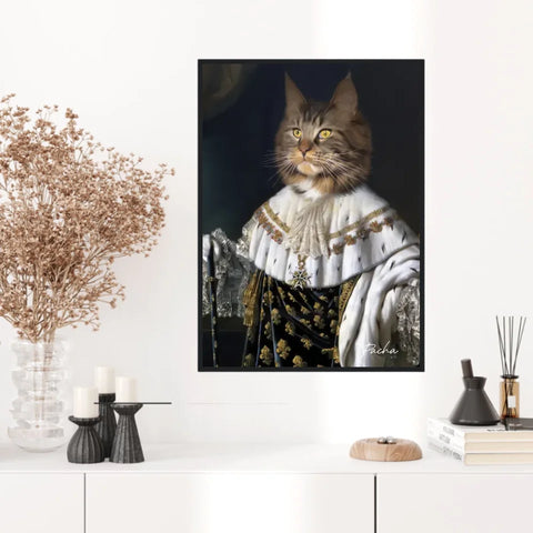 Tableau Animaux Portrait Personnalisé Renaissance Roi Louis XVIII de France