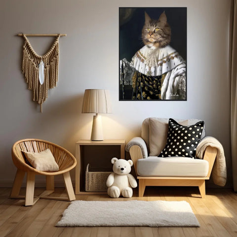 Tableau Animaux Portrait Personnalisé Renaissance Roi Louis XVIII de France