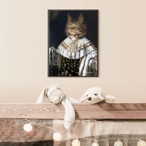 Tableau Animaux Portrait Personnalisé Renaissance Roi Louis XVIII de France