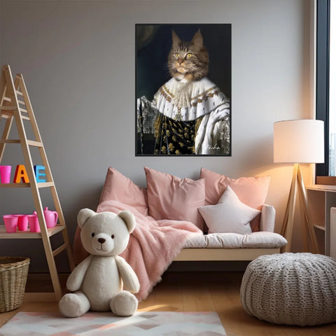 Tableau Animaux Portrait Personnalisé Renaissance Roi Louis XVIII de France
