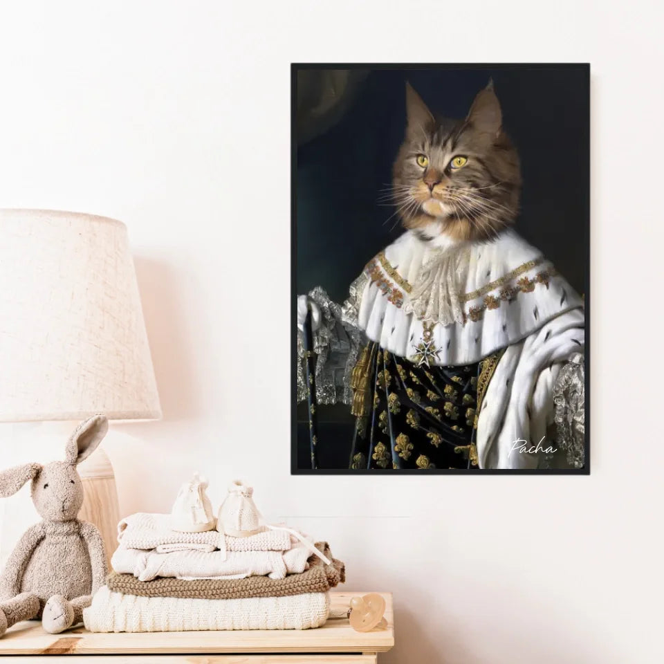 Tableau Animaux Portrait Personnalisé Renaissance Roi Louis XVIII de France