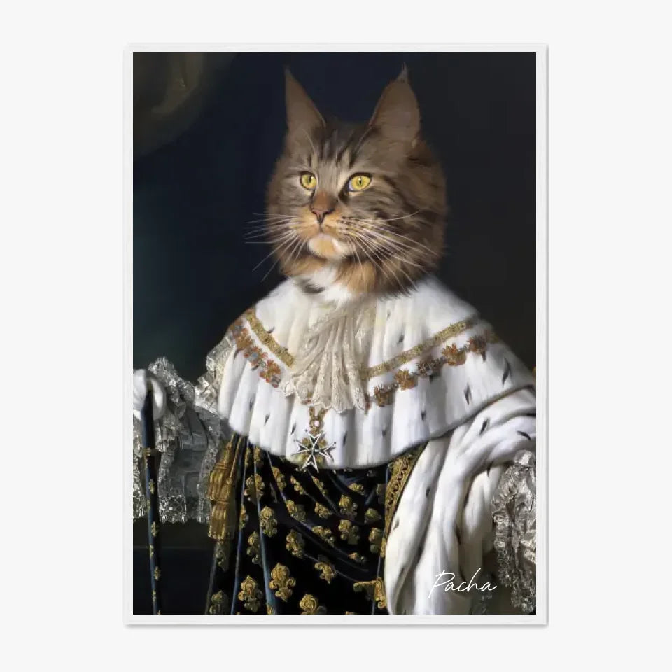 Tableau Animaux Portrait Personnalisé Renaissance Roi Louis XVIII de France