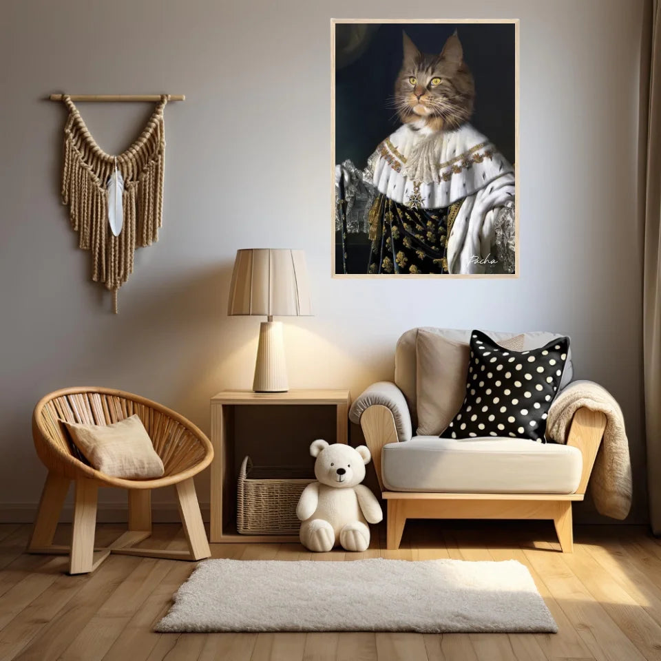 Tableau Animaux Portrait Personnalisé Renaissance Roi Louis XVIII de France