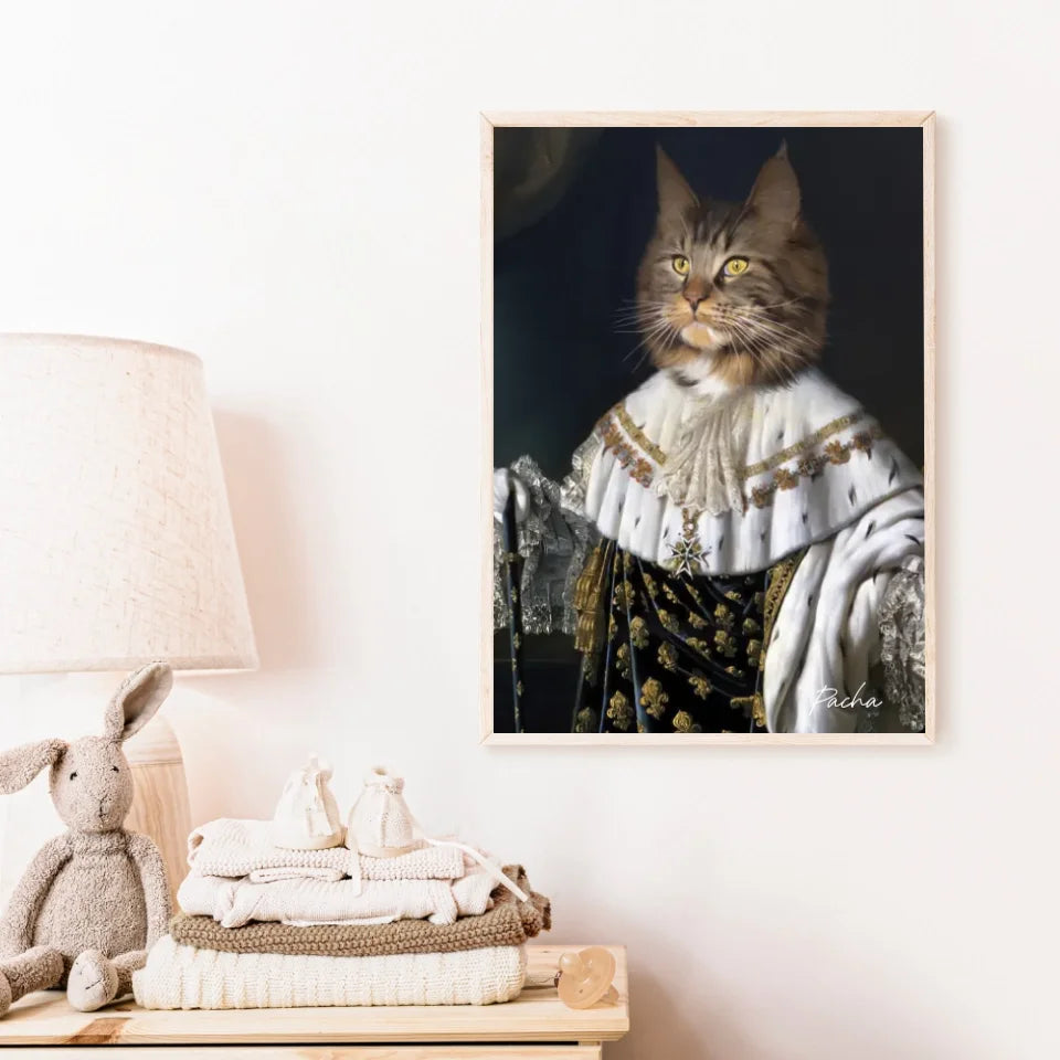 Tableau Animaux Portrait Personnalisé Renaissance Roi Louis XVIII de France