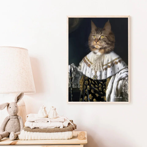Tableau Animaux Portrait Personnalisé Renaissance Roi Louis XVIII de France