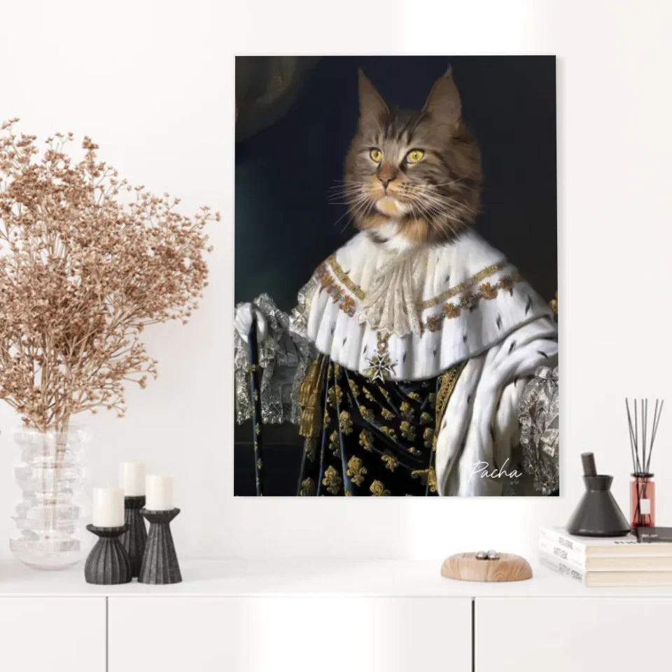 Tableau Animaux Portrait Personnalisé Renaissance Roi Louis XVIII de France