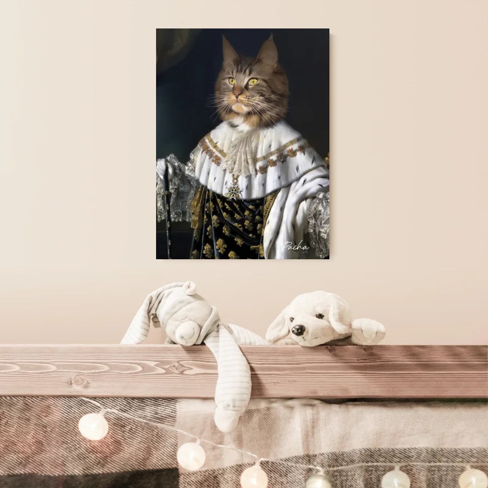 Tableau Animaux Portrait Personnalisé Renaissance Roi Louis XVIII de France