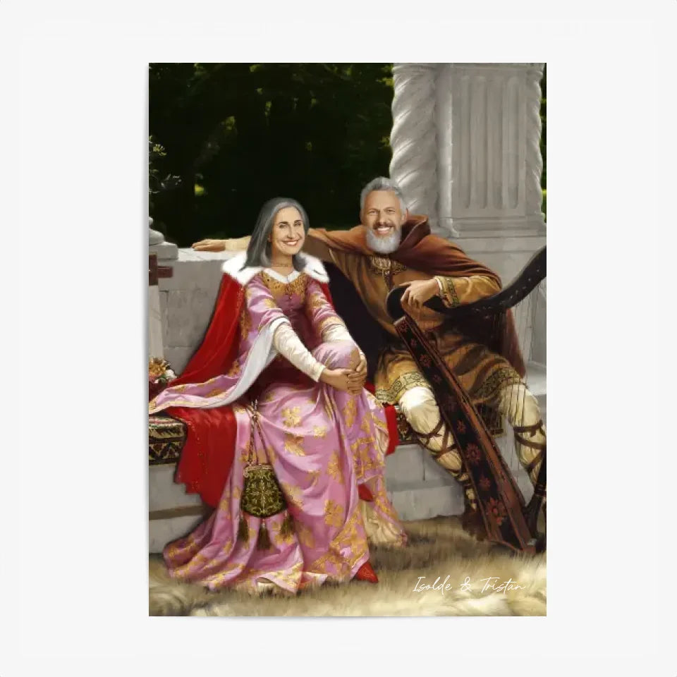 Tableau Personnalisé Portrait Photo Couple Royal Tristan et Isolde de Edmund Blair Leighton