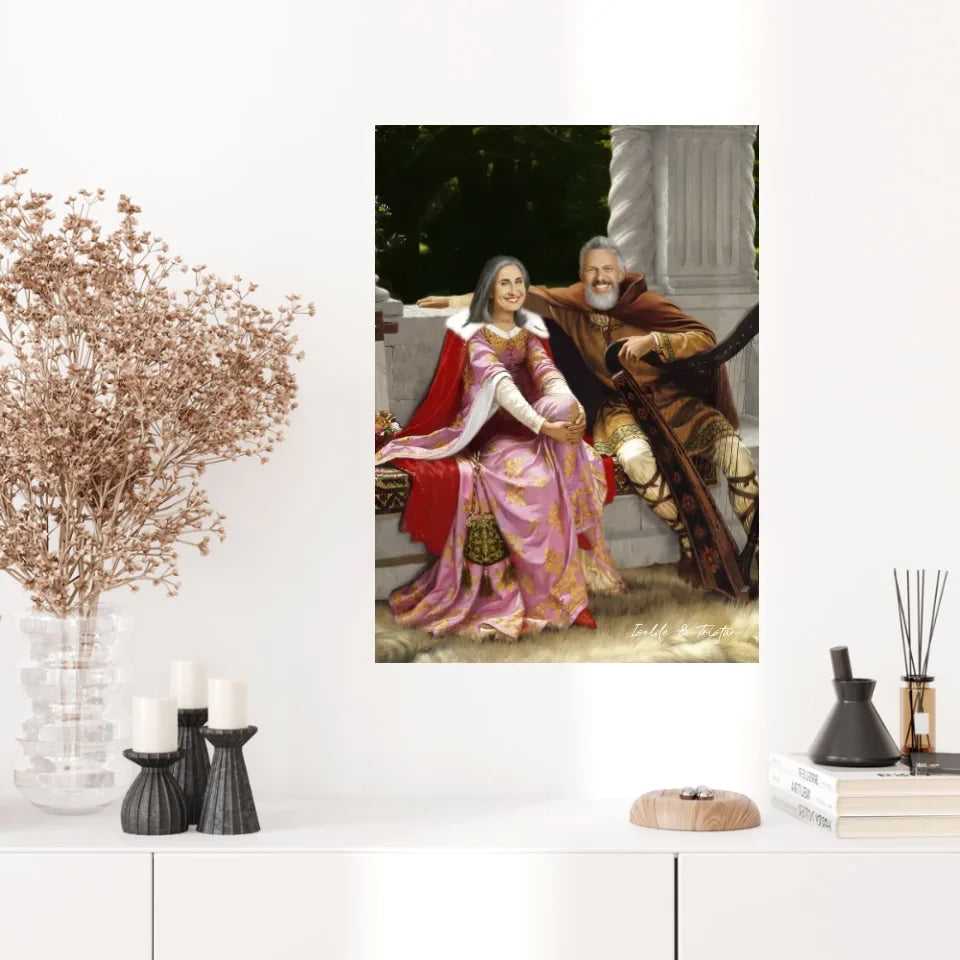 Tableau Personnalisé Portrait Photo Couple Royal Tristan et Isolde de Edmund Blair Leighton