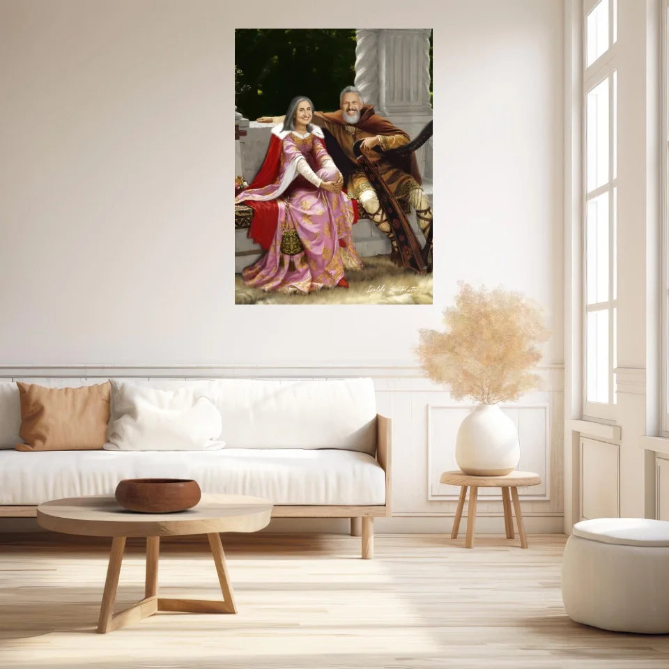 Tableau Personnalisé Portrait Photo Couple Royal Tristan et Isolde de Edmund Blair Leighton