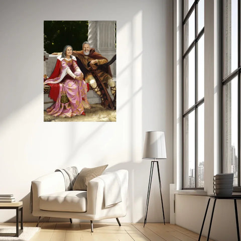 Tableau Personnalisé Portrait Photo Couple Royal Tristan et Isolde de Edmund Blair Leighton