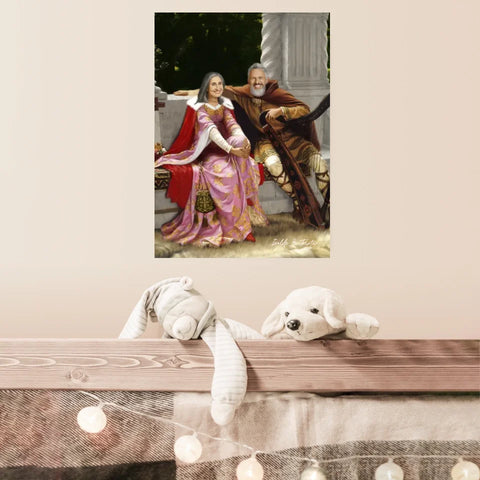 Tableau Personnalisé Portrait Photo Couple Royal Tristan et Isolde de Edmund Blair Leighton