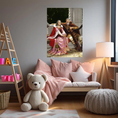 Tableau Personnalisé Portrait Photo Couple Royal Tristan et Isolde de Edmund Blair Leighton