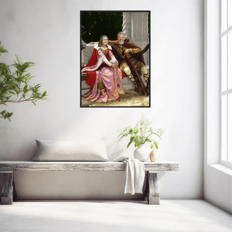 Tableau Personnalisé Portrait Photo Couple Royal Tristan et Isolde de Edmund Blair Leighton
