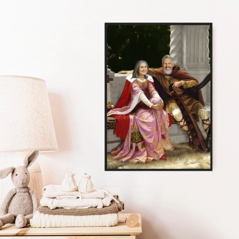 Tableau Personnalisé Portrait Photo Couple Royal Tristan et Isolde de Edmund Blair Leighton