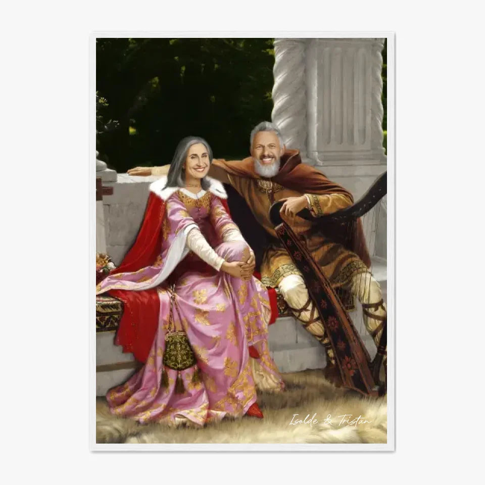 Tableau Personnalisé Portrait Photo Couple Royal Tristan et Isolde de Edmund Blair Leighton