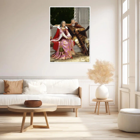 Tableau Personnalisé Portrait Photo Couple Royal Tristan et Isolde de Edmund Blair Leighton
