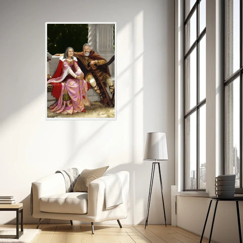 Tableau Personnalisé Portrait Photo Couple Royal Tristan et Isolde de Edmund Blair Leighton