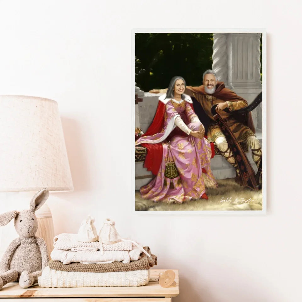 Tableau Personnalisé Portrait Photo Couple Royal Tristan et Isolde de Edmund Blair Leighton