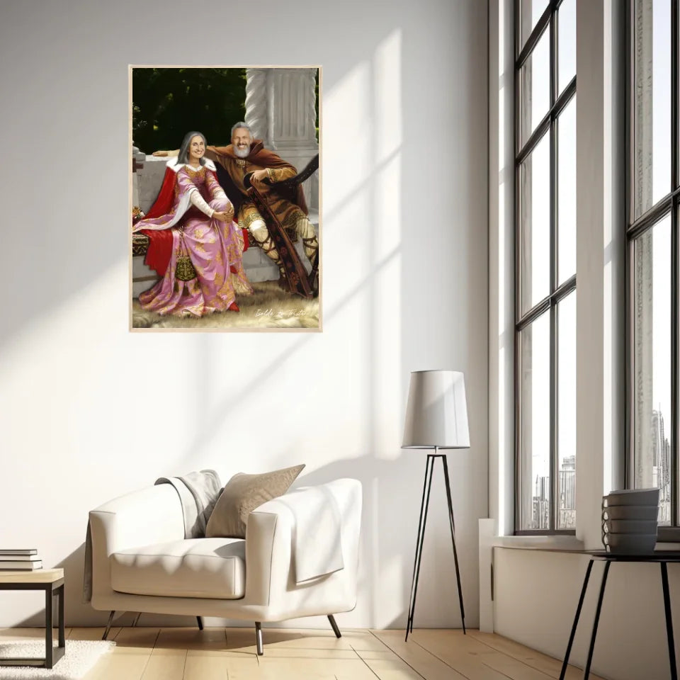 Tableau Personnalisé Portrait Photo Couple Royal Tristan et Isolde de Edmund Blair Leighton