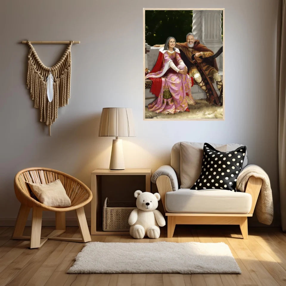Tableau Personnalisé Portrait Photo Couple Royal Tristan et Isolde de Edmund Blair Leighton