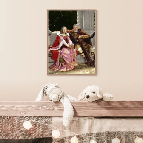 Tableau Personnalisé Portrait Photo Couple Royal Tristan et Isolde de Edmund Blair Leighton