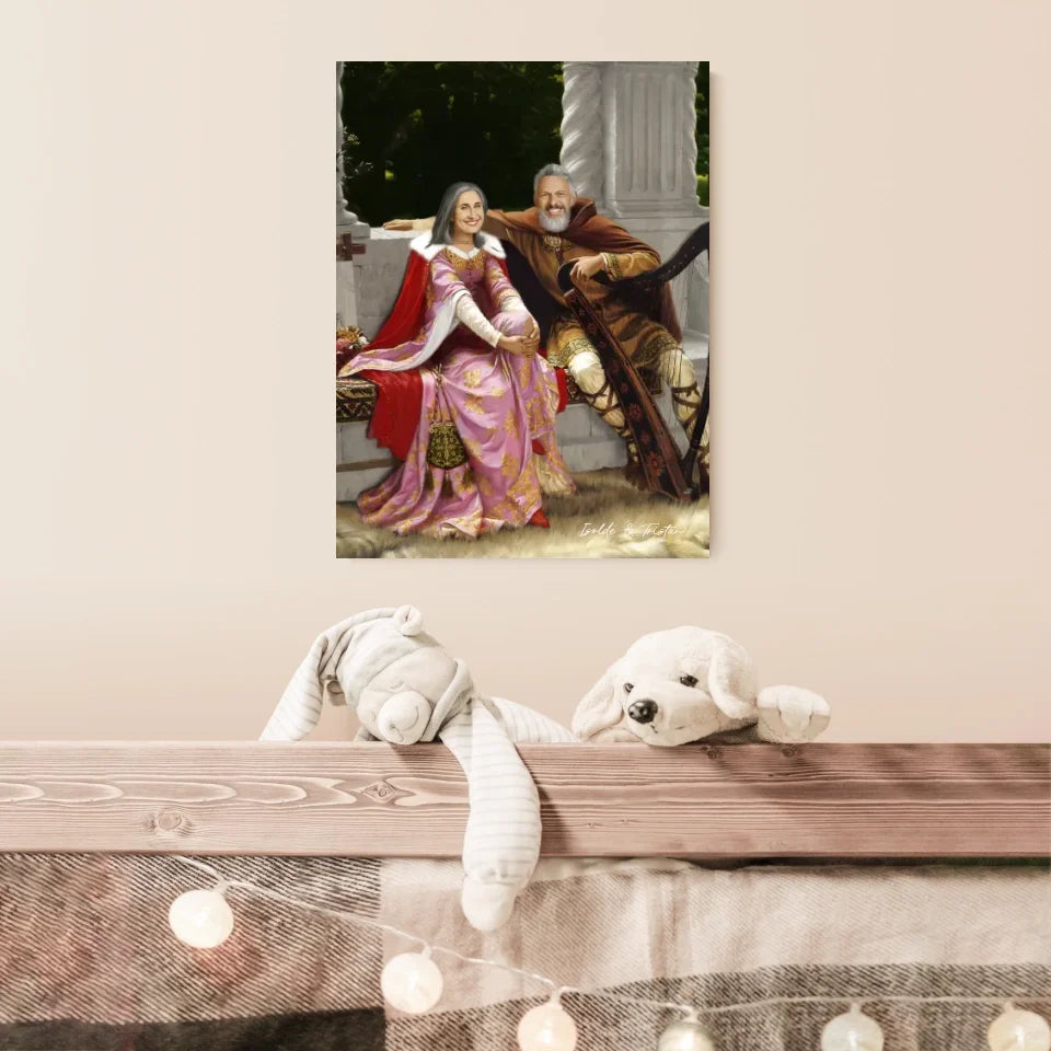 Tableau Personnalisé Portrait Photo Couple Royal Tristan et Isolde de Edmund Blair Leighton
