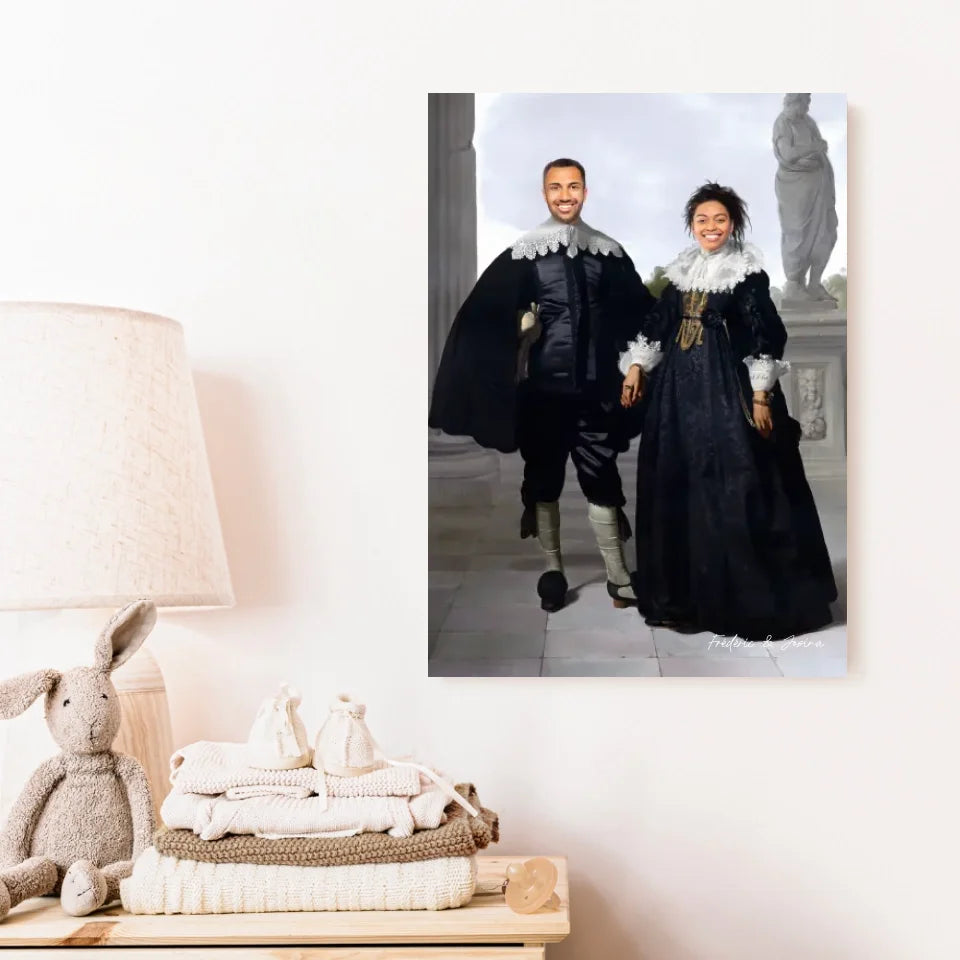 Tableau Personnalisé Portrait Photo Couple Royal Frederick van Velthuysen et son épouse