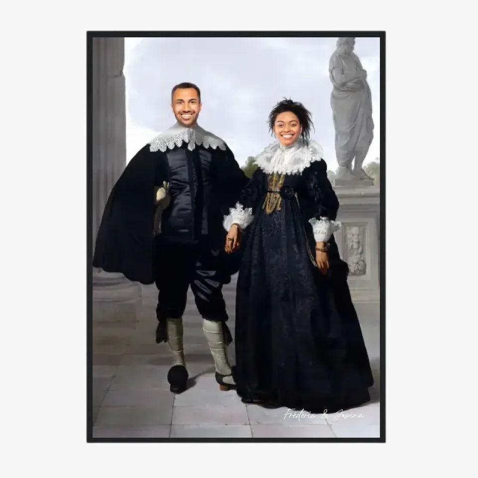 Tableau Personnalisé Portrait Photo Couple Royal Frederick van Velthuysen et son épouse