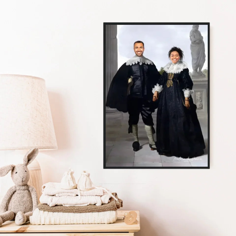 Tableau Personnalisé Portrait Photo Couple Royal Frederick van Velthuysen et son épouse