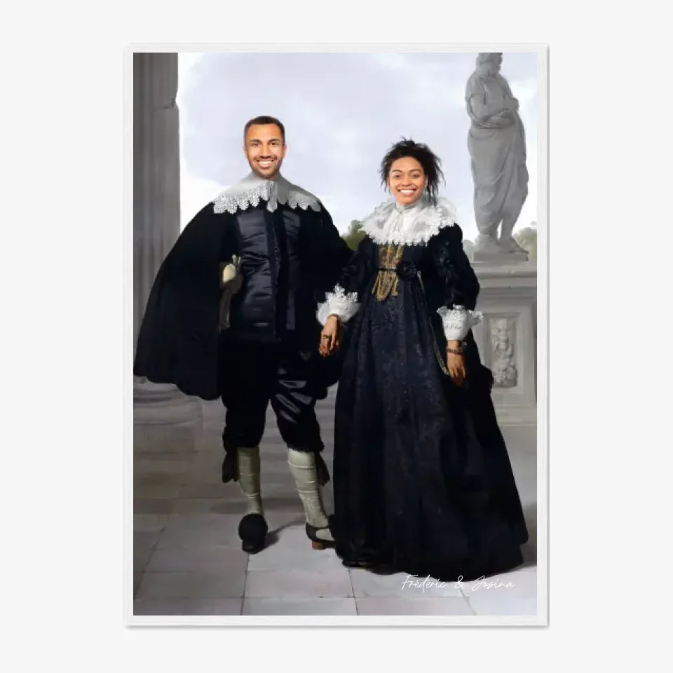 Tableau Personnalisé Portrait Photo Couple Royal Frederick van Velthuysen et son épouse