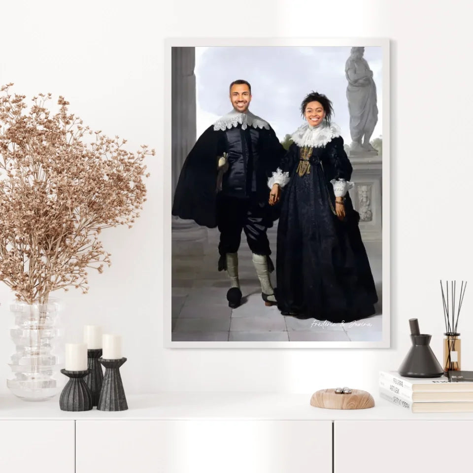 Tableau Personnalisé Portrait Photo Couple Royal Frederick van Velthuysen et son épouse