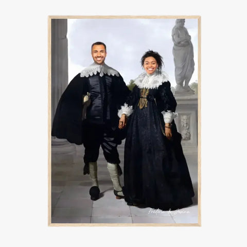 Tableau Personnalisé Portrait Photo Couple Royal Frederick van Velthuysen et son épouse