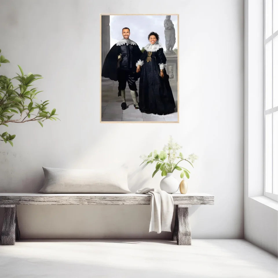 Tableau Personnalisé Portrait Photo Couple Royal Frederick van Velthuysen et son épouse