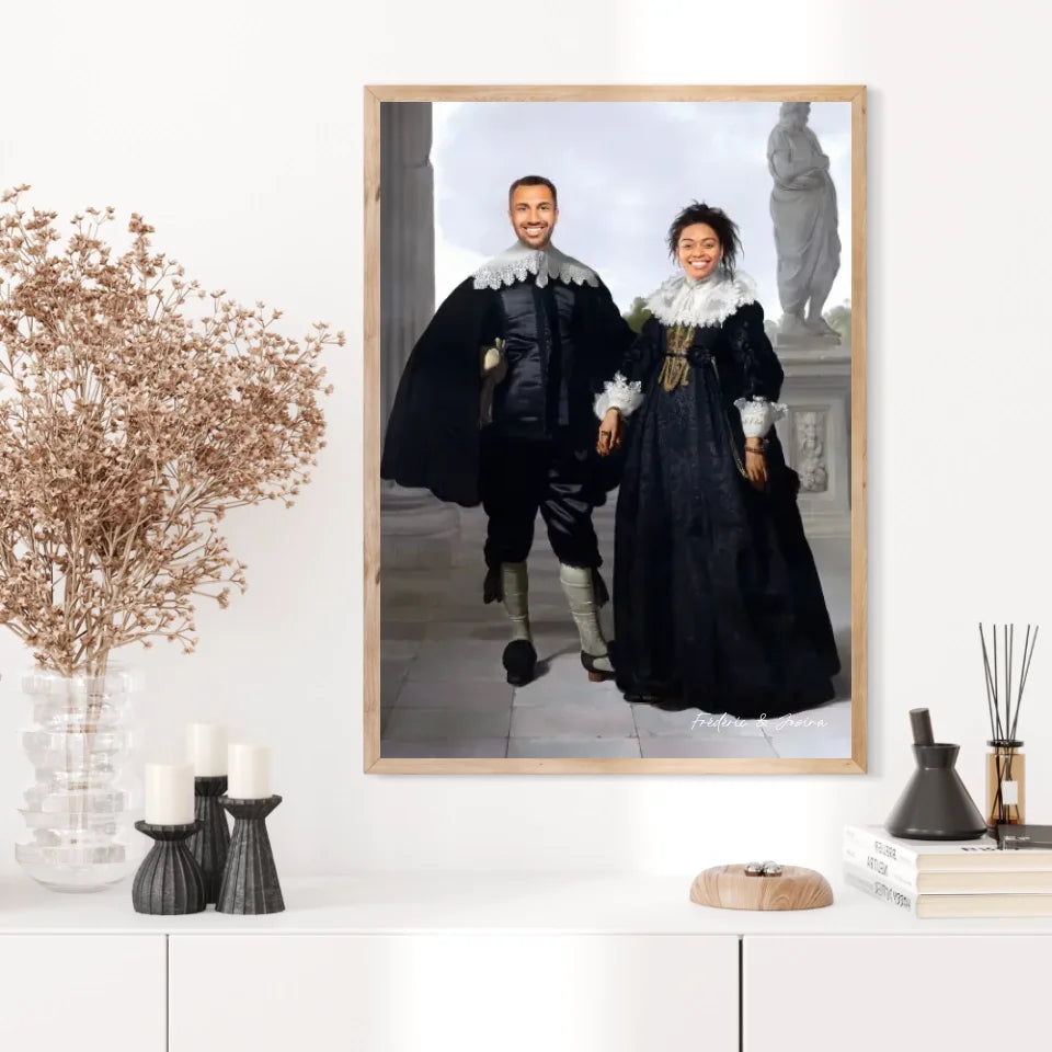 Tableau Personnalisé Portrait Photo Couple Royal Frederick van Velthuysen et son épouse