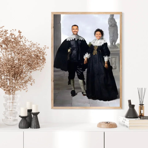 Tableau Personnalisé Portrait Photo Couple Royal Frederick van Velthuysen et son épouse