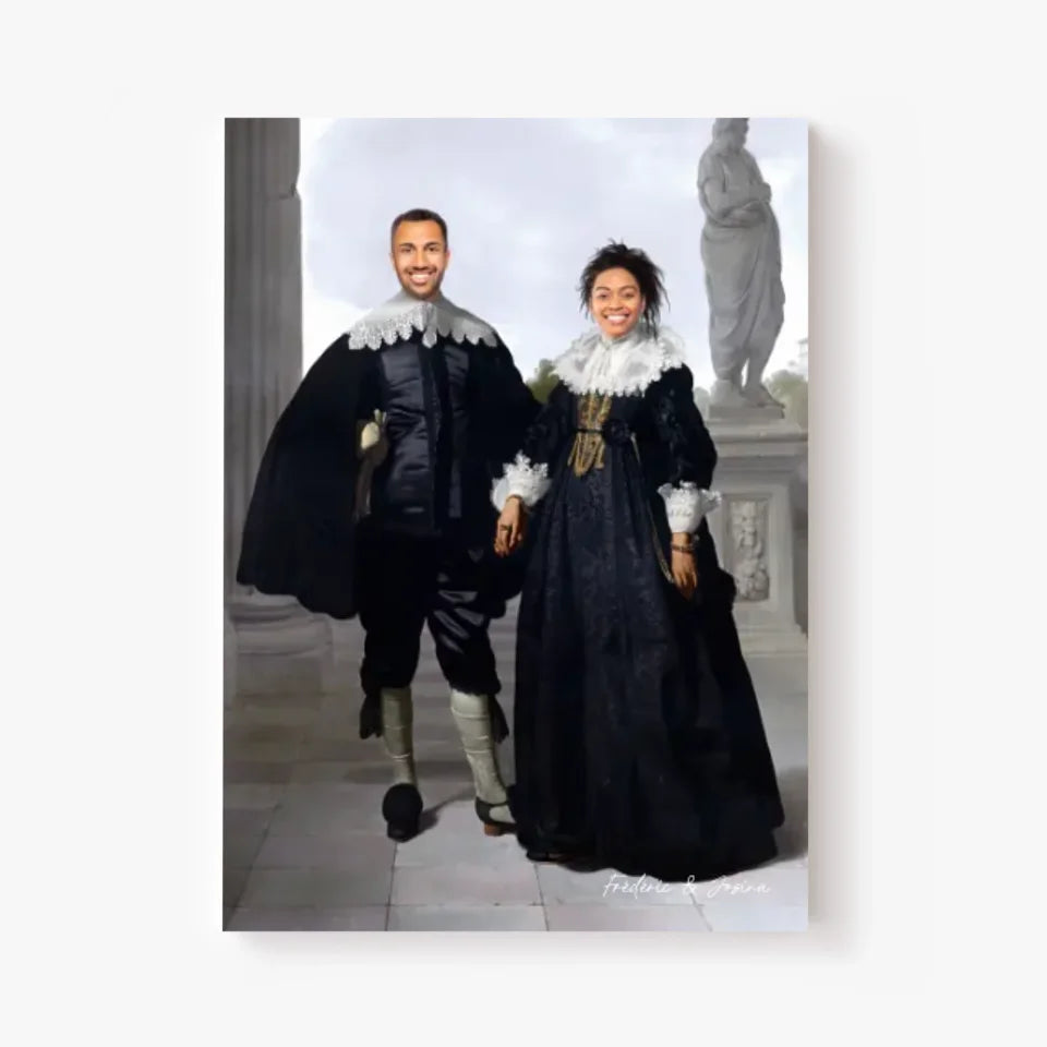 Tableau Personnalisé Portrait Photo Couple Royal Frederick van Velthuysen et son épouse