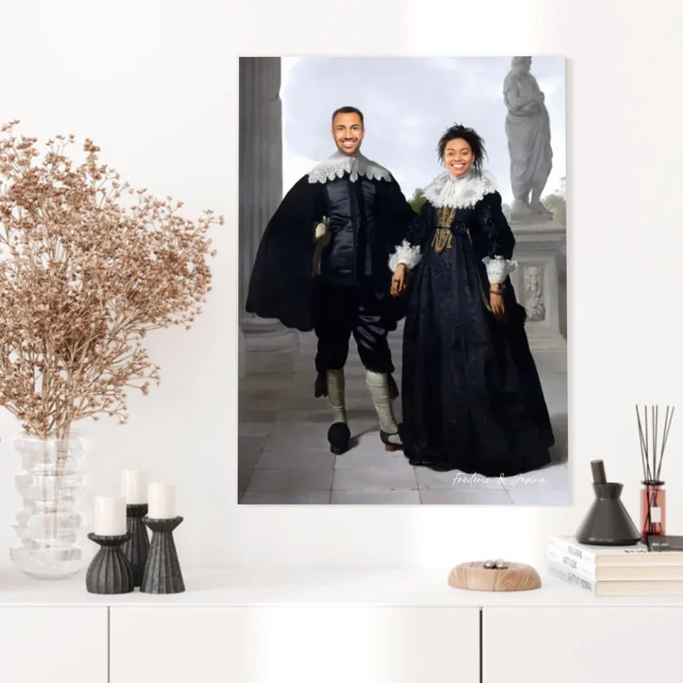Tableau Personnalisé Portrait Photo Couple Royal Frederick van Velthuysen et son épouse