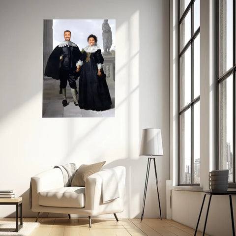 Tableau Personnalisé Portrait Photo Couple Royal Frederick van Velthuysen et son épouse