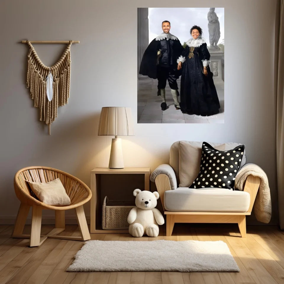 Tableau Personnalisé Portrait Photo Couple Royal Frederick van Velthuysen et son épouse