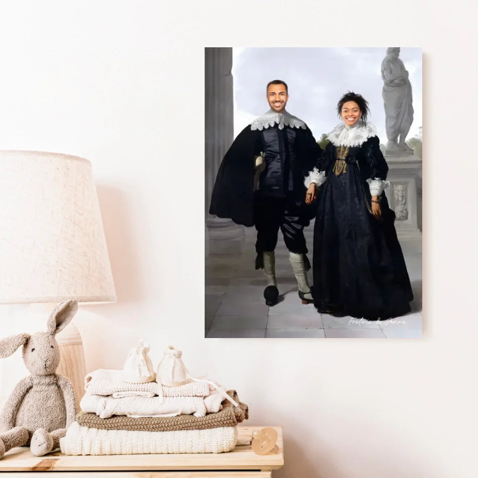 Tableau Personnalisé Portrait Photo Couple Royal Frederick van Velthuysen et son épouse