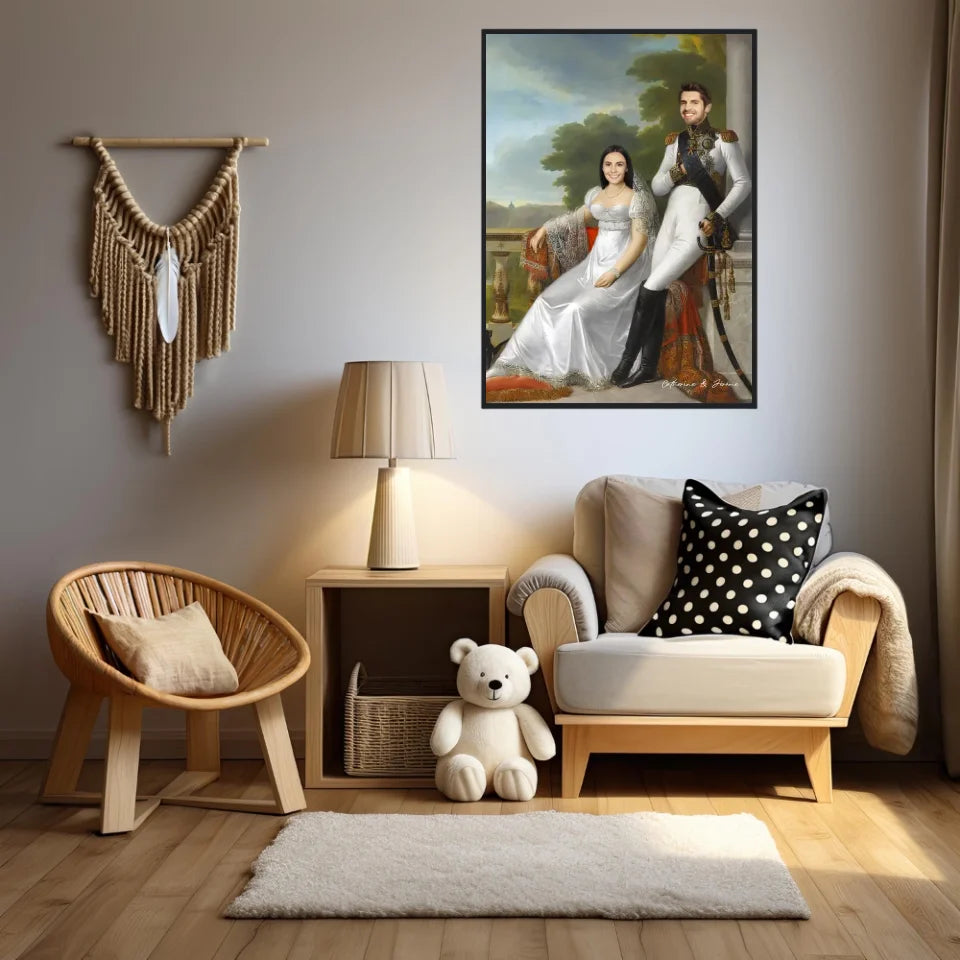Tableau Personnalisé Portrait Photo Couple Royal Jérôme Bonaparte et Catherine de Wurtemberg