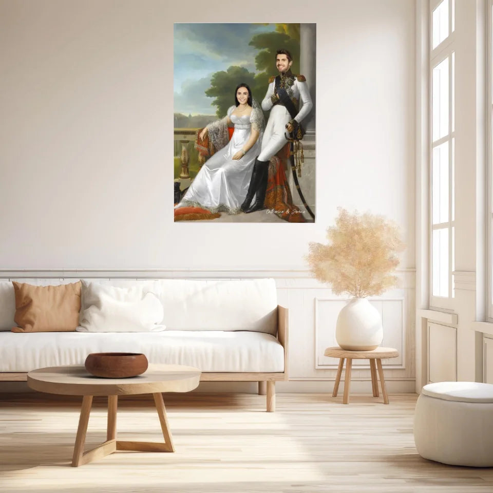 Tableau Personnalisé Portrait Photo Couple Royal Jérôme Bonaparte et Catherine de Wurtemberg