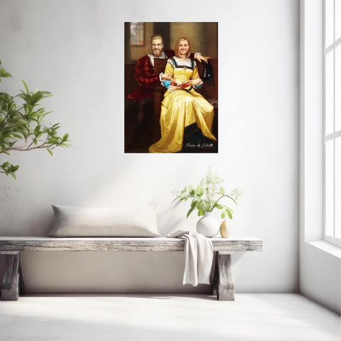 Tableau Personnalisé Portrait Photo Couple Royal Romeo et Juliette par Hugues Merle