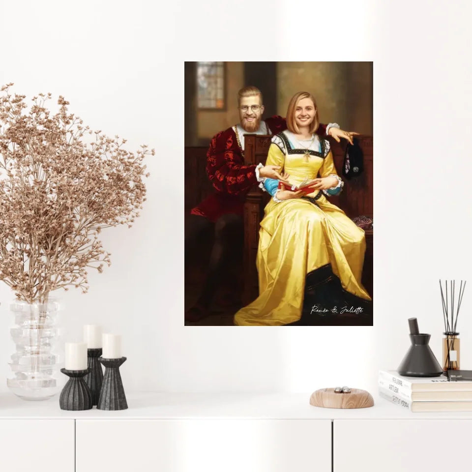 Tableau Personnalisé Portrait Photo Couple Royal Romeo et Juliette par Hugues Merle